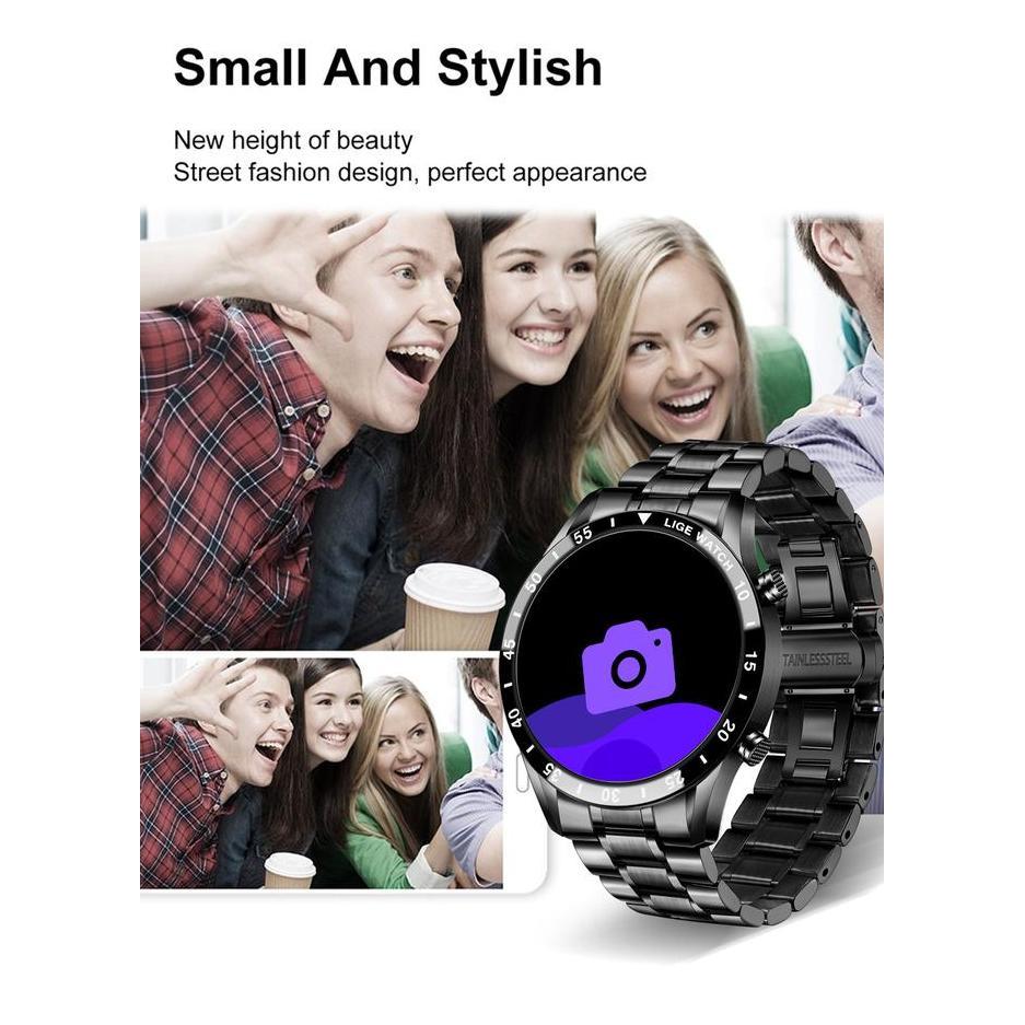 Lige Jam Tangan Pria Pintar Panggilan Bluetooth Anti Air Smart Watch