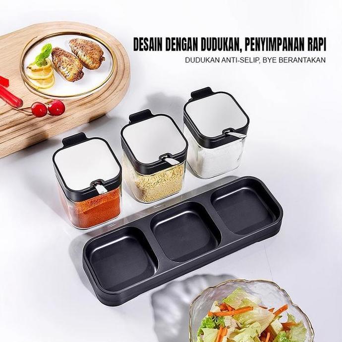 HOT Kotak bumbu, toples bumbu, wadah garam, untuk dapur rumah tangga, tempat garam dan bumbu, kotak 