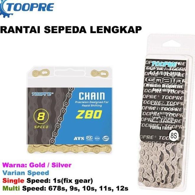 Toopre Rantai Sepeda Lipat Mtb Roadbike Fixie Speed 1 Sampai 12 Speed
