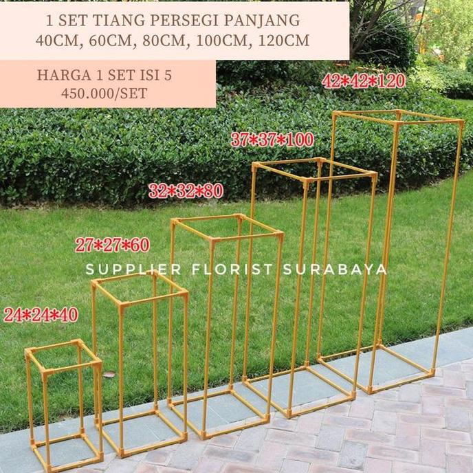 [ECER] TIANG GOLD DEKORASI WEDDING CAGAK GOLD BACKDROP BUNGA TIANG