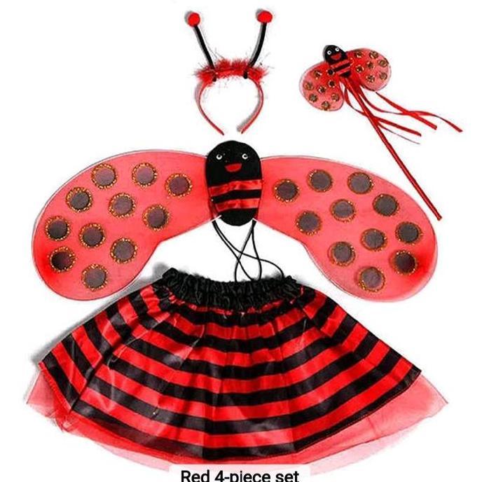 DISKON LADYBUG set Kostum anak Kumbang 4in1 kostum ladybug hoween anak READY STOCK
