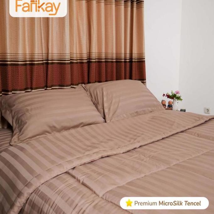 Bed Cover Set Sprei Microtencel Sand Ukuran Lengkap - Fankay