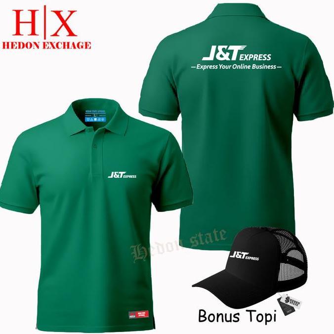 HEDON STATE Plus Topi Poloshirt Pendek JNT-Express Seragam Pria Wanita Uni