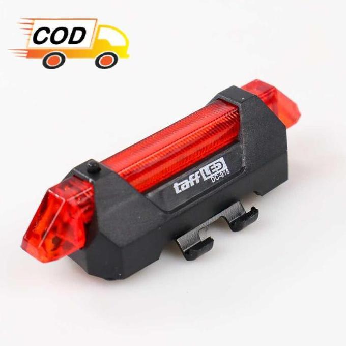 Promo Lampu Belakang Sepeda Baterai Cas Rechargeable 5 LED USB Lipat Gunung MTB Taillight COD