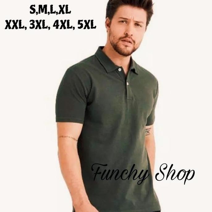 POLO HIJAU ARMY - KAOS ARMY - POLO SHIRT - KAOS POLO KERAH PRIA