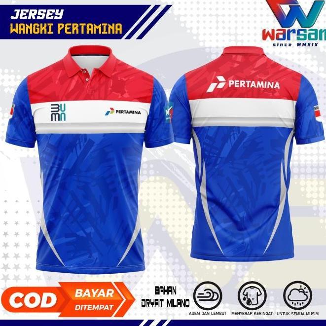JERSEY WANGKI PERTAMINA FULLPRINTING / KAOS POLO PERTAMINA DRYFIT/ KAOS KERAH PERTAMINA