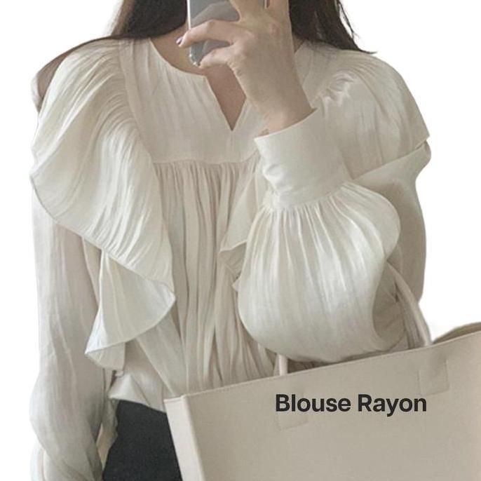 ATASAN WANITA LENGAN PANJANG BALON KOREA ATASAN RAYON WANITA