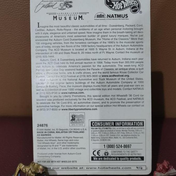 hot wheels 1936 cord 810 sedan museum kode 1069