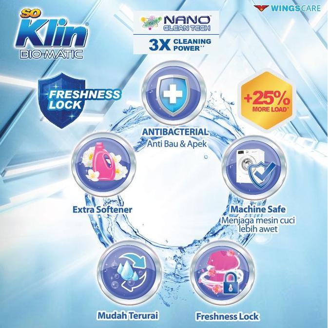 Soklin BioMatic Detergen Bubuk Softener Bukaan Depan 1.8kg