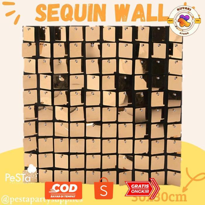 KUYAKI SEQUIN WALL/SHIMMER WALL/SEQUIN BACKDROP/HIASAN PESTA BACKDROP KELAP-KELIP ISI 5_PESTA PARTY 