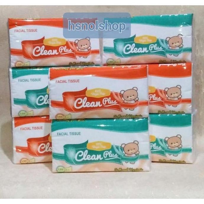 Tissue Clean Plus 180 sheets 8 pack / Tissue Facial Clean Plus 180 sheets
