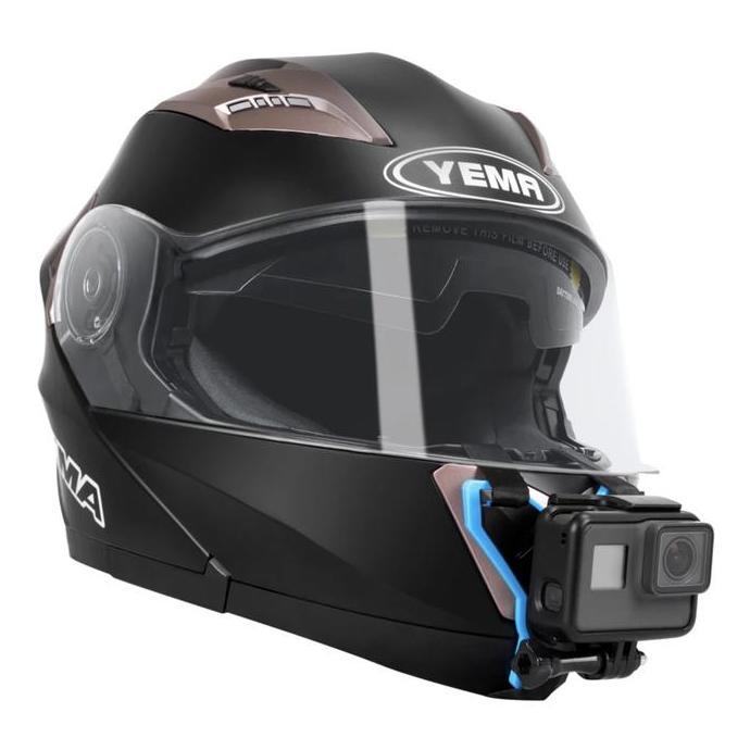 TELESIN GoPro Go Pro Action Camera Cam Helmet Mount Chain Strap Helm Holder Motorcycle Aksesoris Gop