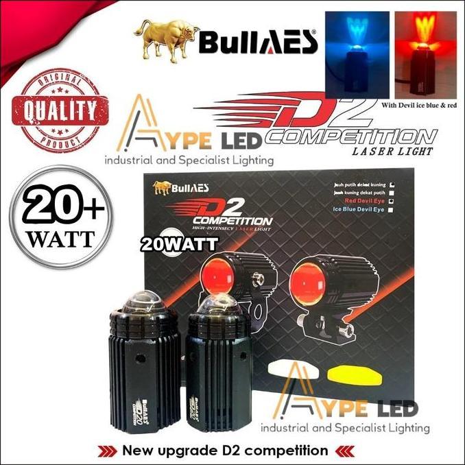 Promo ORIGINAL BULLAES D2 LASER 20 WATT BULLAES WATERPROOF | LAMPU TEMBAK LASER AES | LAMPU KABUT 2 
