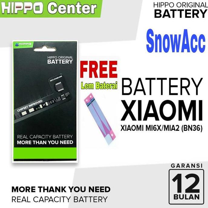 Hippo Baterai Xiaomi Mi 6X / Mi A2 / Mi6X Kode Battery BN36 / BN 36 / BN-36