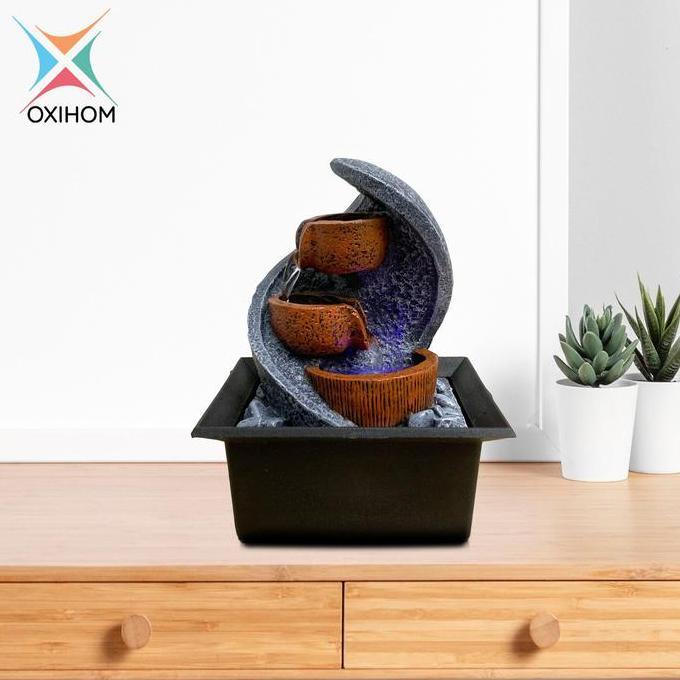 Oxihom W501 Water Fountain Ornament Articles Taman Air Mancur Mini Garden Abstrak Dekorasi Indoor da