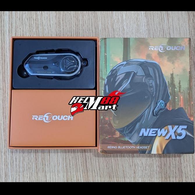 Intercom Retouch X5 PRO & X5 NEW - Interkom Helm Bluetooth Mesh Headset Motorcycle