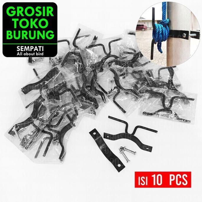 SEMPATI GROSIR Klem Tali Katrol Sangkar Kandang Burung Pekutut Klem Gantangan Burung Sempati Isi 10 