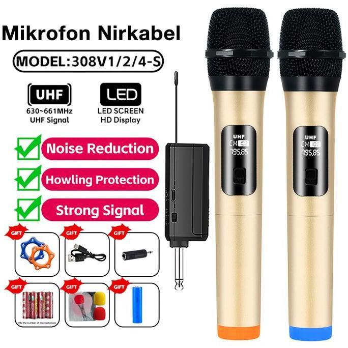 Baritaxxs - Mikrofon Karaoke Wireless Mikrofon Profesional Mikrofon Handheld UHF Mic Wireless Karaok