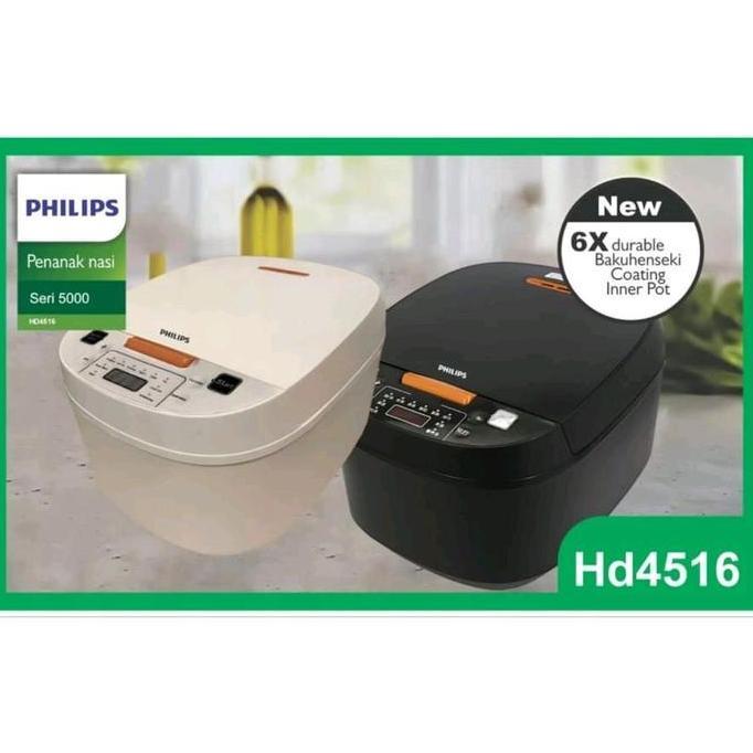 Philips Penanak Nasi Mejikom HD4516 Seri 5000 dengan 6X Durable Bakuhenseki Coating Inner Pot