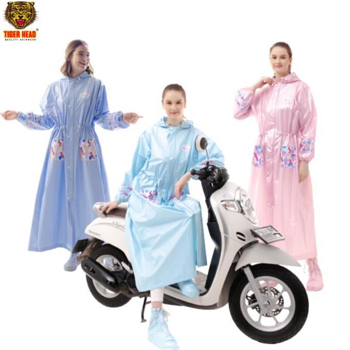 TERLARIS TIGER Jas Hujan Wanita Gamis Serut Eliza 77 READY STOCK
