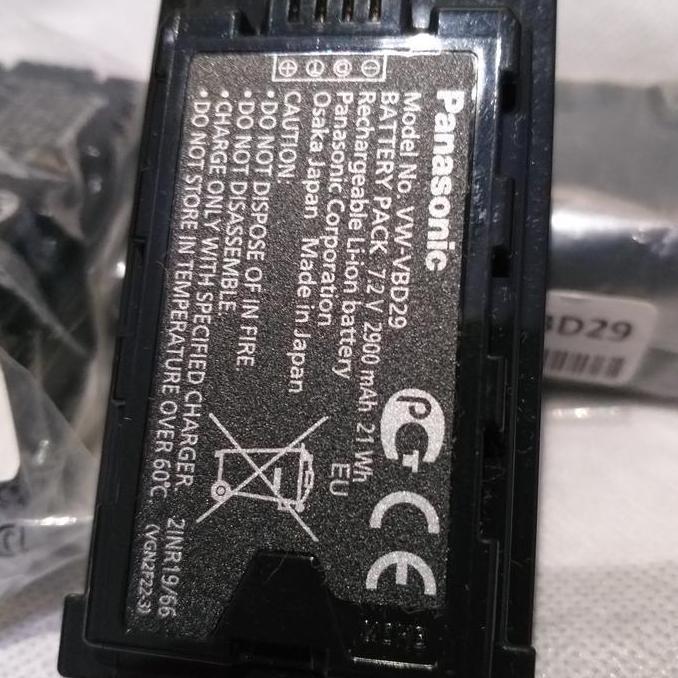 Baterai Panasonic VW-VBD29 For HC-MDH2, MDH3, PV100, X1000