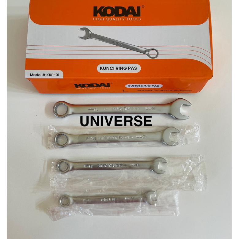 Grosir (12 pcs) Kodai kunci ring pas set pas 8-10-12-14 mm kunci ring pas serbaguna set tools