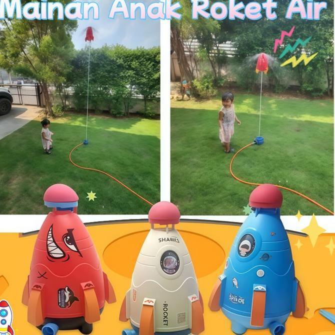 Mainan Anak Peluncur Roket Terbang Mainan Roket Air Mainan Jet Sprinkler Mainan Roket Air Berputar