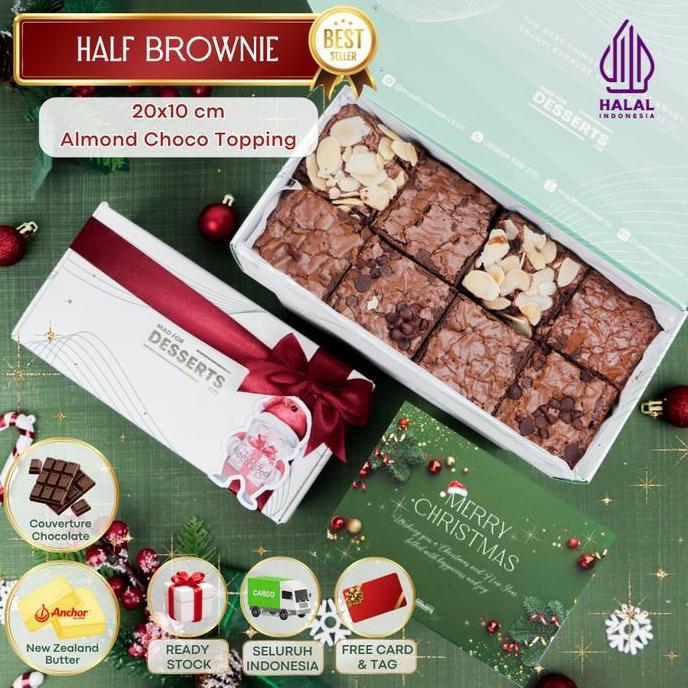 Christmas Hampers Fudgy Chocolate Brownies Almond Choco Free Card Parsel Natal Hampers Natal Couvert