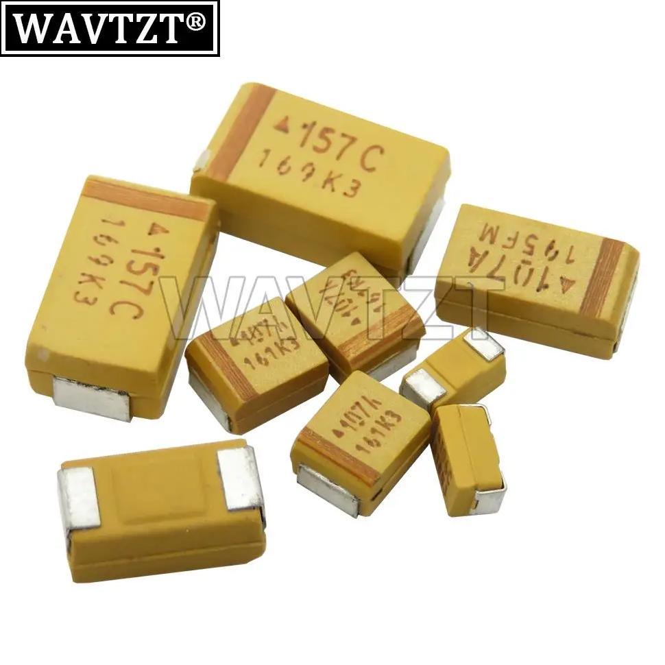 10PCS Tantalum Capacitor A B C D Type 100UF 150UF 220UF 330UF 470UF 680UF 6V 6.3V 10V 16V 25V 35V 50