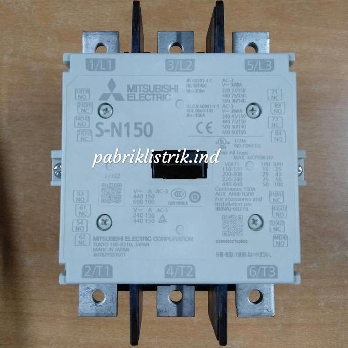 Contactor S-N150 SN 150 SN150 75kW 200A coil 220V Mitsubishi original