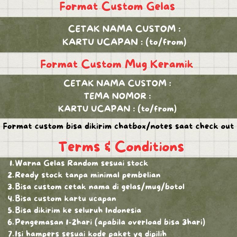 HOT PRODUCT READY HAMPERS LEBARAN MUG GELAS CUSTOM PACKAGING TAS / HAMPERS IDUL FITRI / PARCEL LEBAR