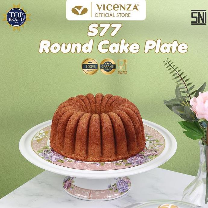 Bestone- Vicenza Piring Kue Bulat S77 Motif Magnolia
