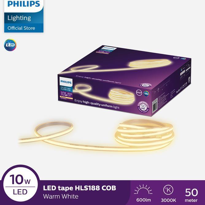 Lampu Philips Led Strip Outdoor Hls188 Cob 50M 10W 3K Kuning