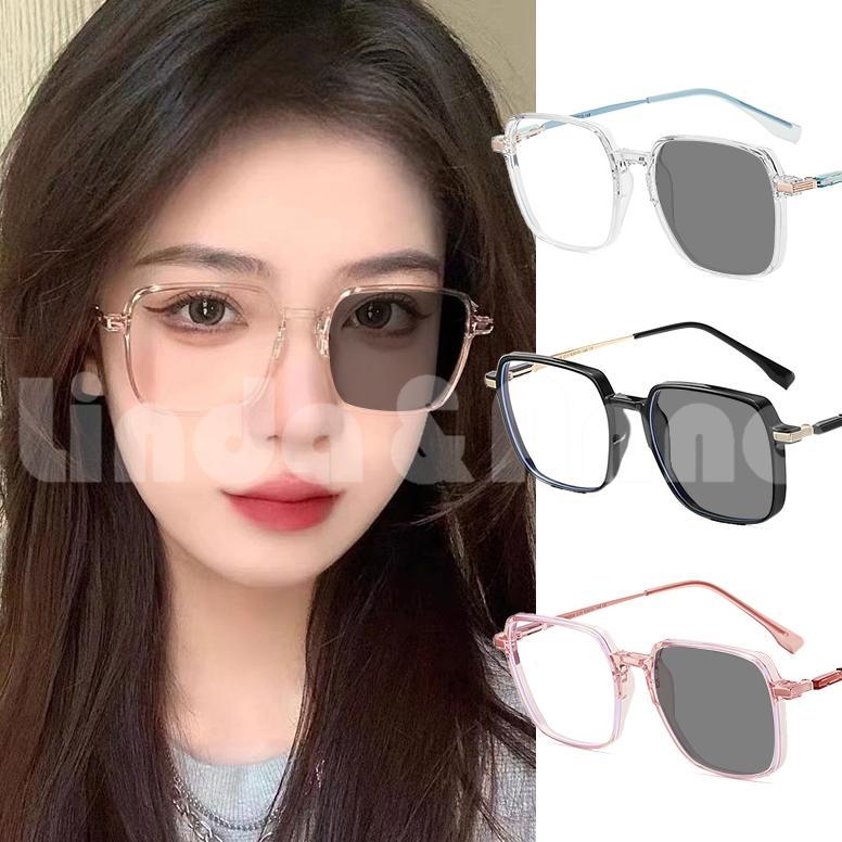 Kacamata Photocromic Wanita Lensa Kotak Desain Terbaru Frame & Lensa Fotokromik Sunglasses Kaca Mata