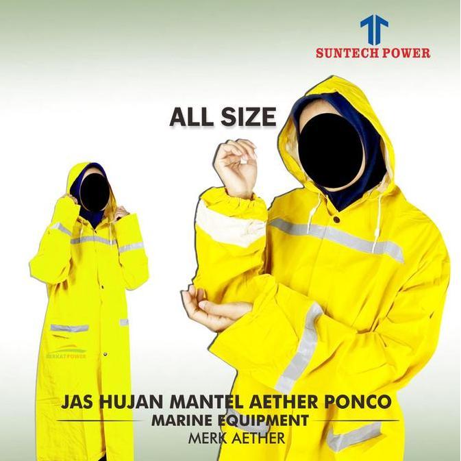 Jas Hujan Terusan Ponco Merk Aether Jas Hujan Proyek Warna Kuning