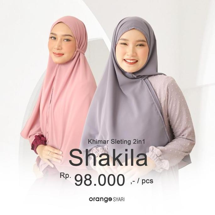 Khimar Zipper Sleting 2in1 Jumbo Syari 2 Layer Cerruty Baby Doll Premium Shakila Hijab Panjang Musli