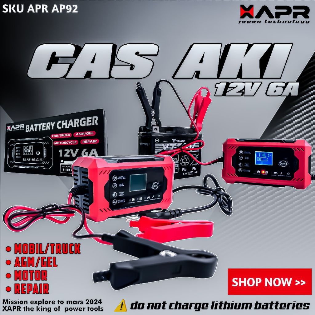 APR AP92 CHARGER AKI 6Ampere 12Volt