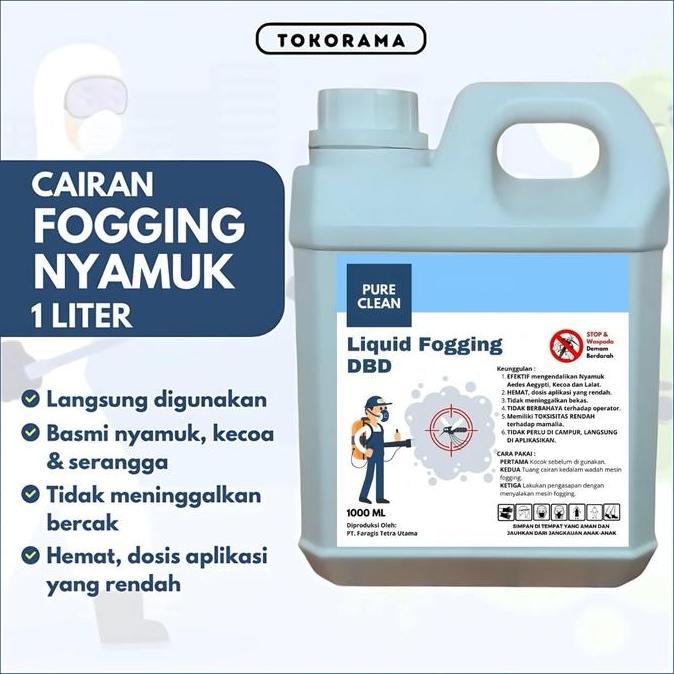 BERKUALITAS Pure Clean Cairan Fogging Nyamuk DBD Water Based 1 Liter Pembasmi Nyamuk Kecoa & Serangg