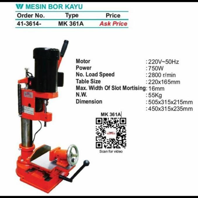 VELOVY mesin bor kayu mortise chisel wipro MK361A