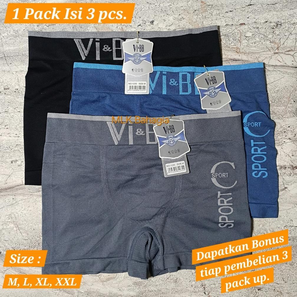 Celana Dalam Pria VI&BB BOXER Segi Empat | Celana Dalam VI&BB 3pcs | Celana Dalam Pria Dewasa VI&BB 