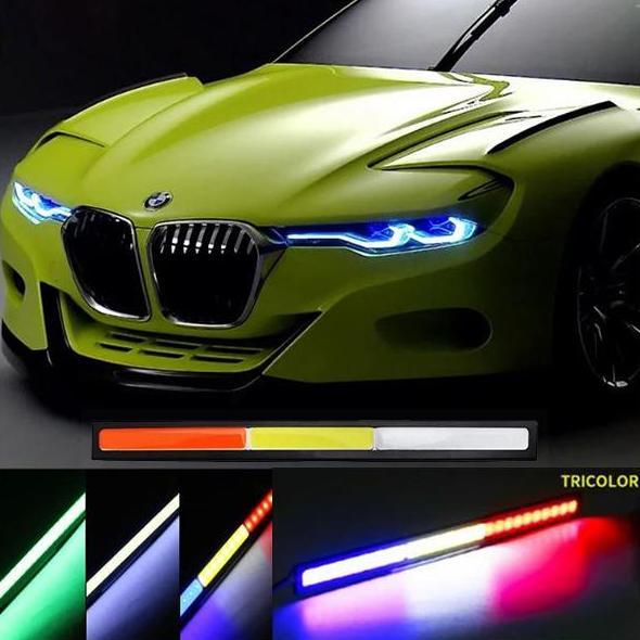 WINDOVSHOPID Lampu LED DRL 17 Cm SLIM 12V Motor Mobil 3 Warna Merah Putih Biru isi 2pcs