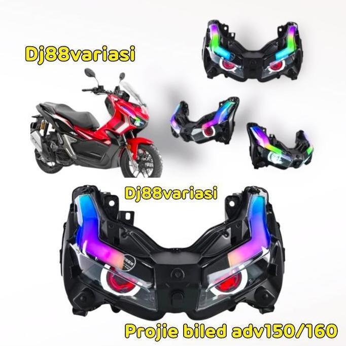 WINDOVSHOPID Headlamp projie biled adv 150 adv 160 projector lampu alis rgb android