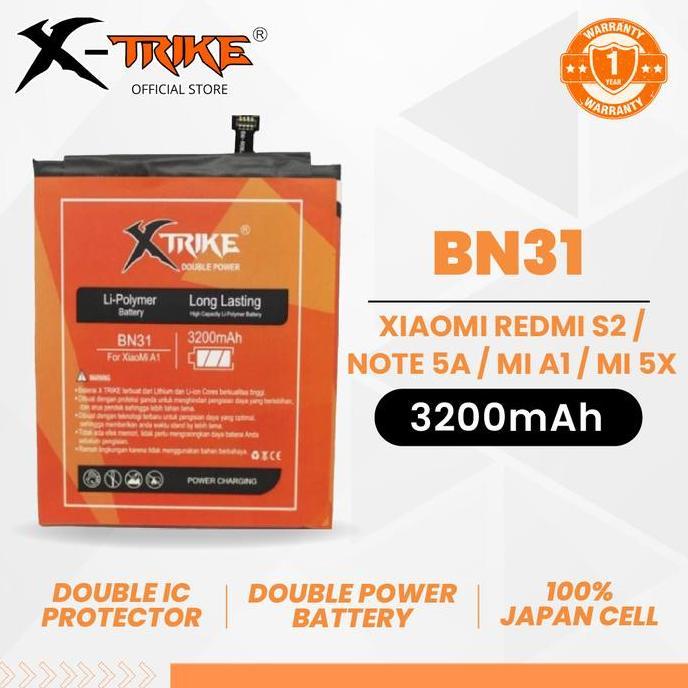 X - TRIKE Baterai BN31 untuk Xiaomi Mi A1 - Mi 5X Double Power Battery