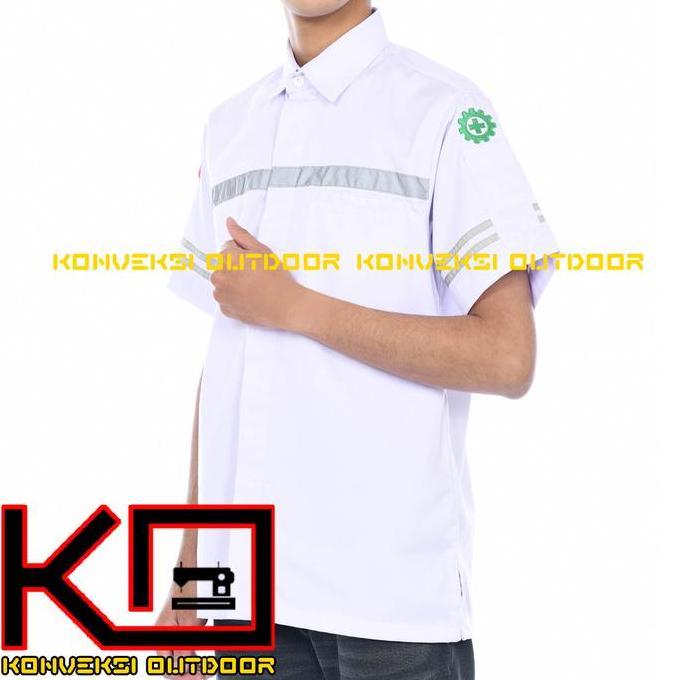 BAJU KEMEJA SAFETY WEARPACK K3 OUTDOOR PREMIUM LENGAN PENDEK Seragam Proyek Keren Pria Kerja Lapanga