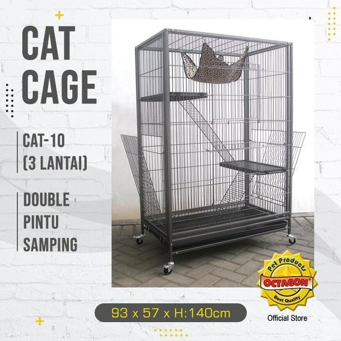 Kandang Kucing Tingkat Kandang Octagon 3 Tingkat JUMBO CAT10