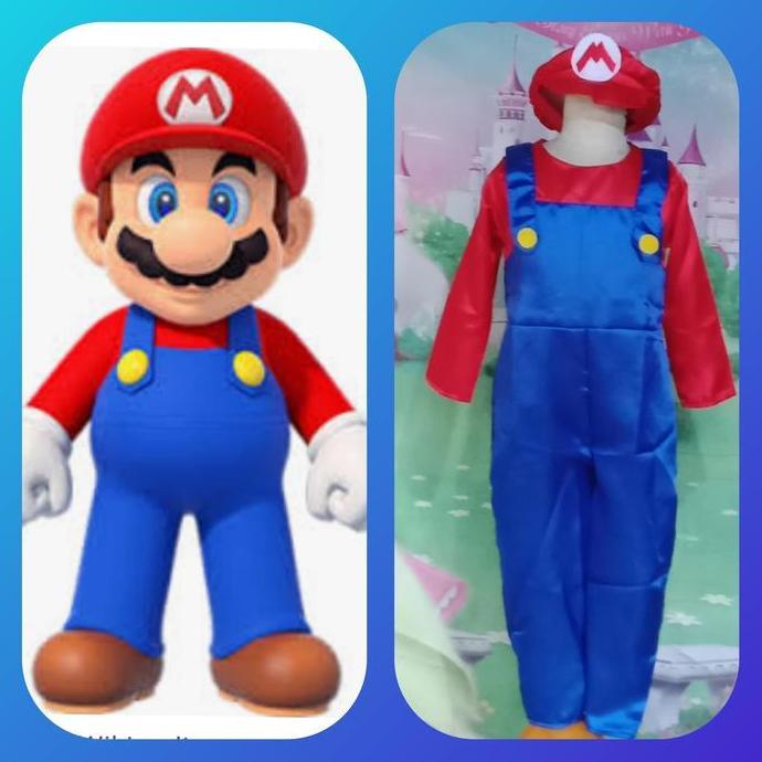ASLI Super Mario Bros-Baju Kostum Mario-Baju Karakter Mario READY STOCK