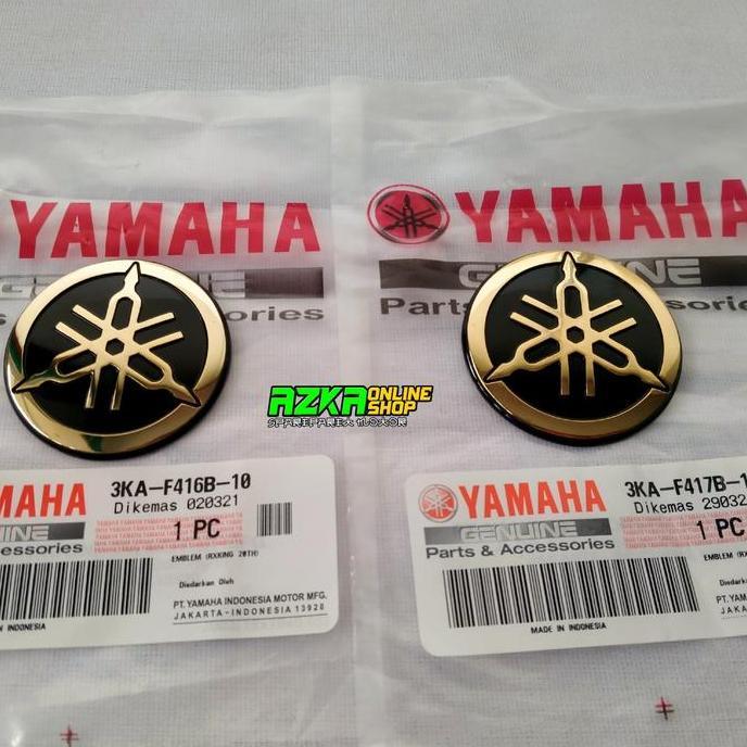 EMBLEM GARPUTALA TANGKI RX KING 2003 SE 20TH GOLD ORIGINAL YAMAHA RESTOCK