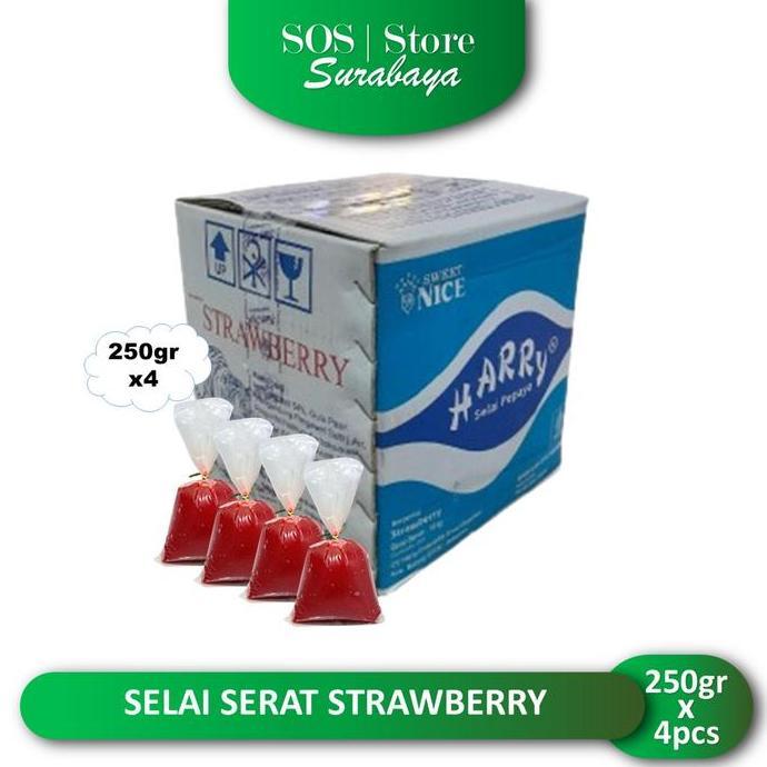persasiunah - selai serat strawberry sweet nice 25gr x 4pcs (1kg) - selai kiloan untuk olesan isian 