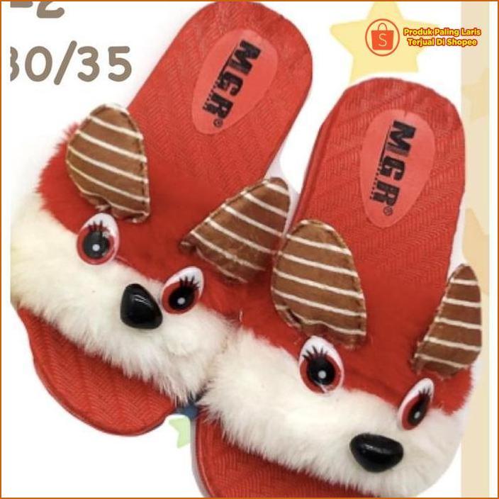 Sandal Slop Bulu Anak Cewek Bunny Rabbit Kelinci Lucu Imut Murah Enteng Mgr Mokaya Morego Balance / 