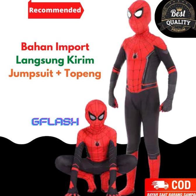 ASLI Baju Kostum Anak Spiderman Impor Costume Superhero Cosplay Spider READY STOCK